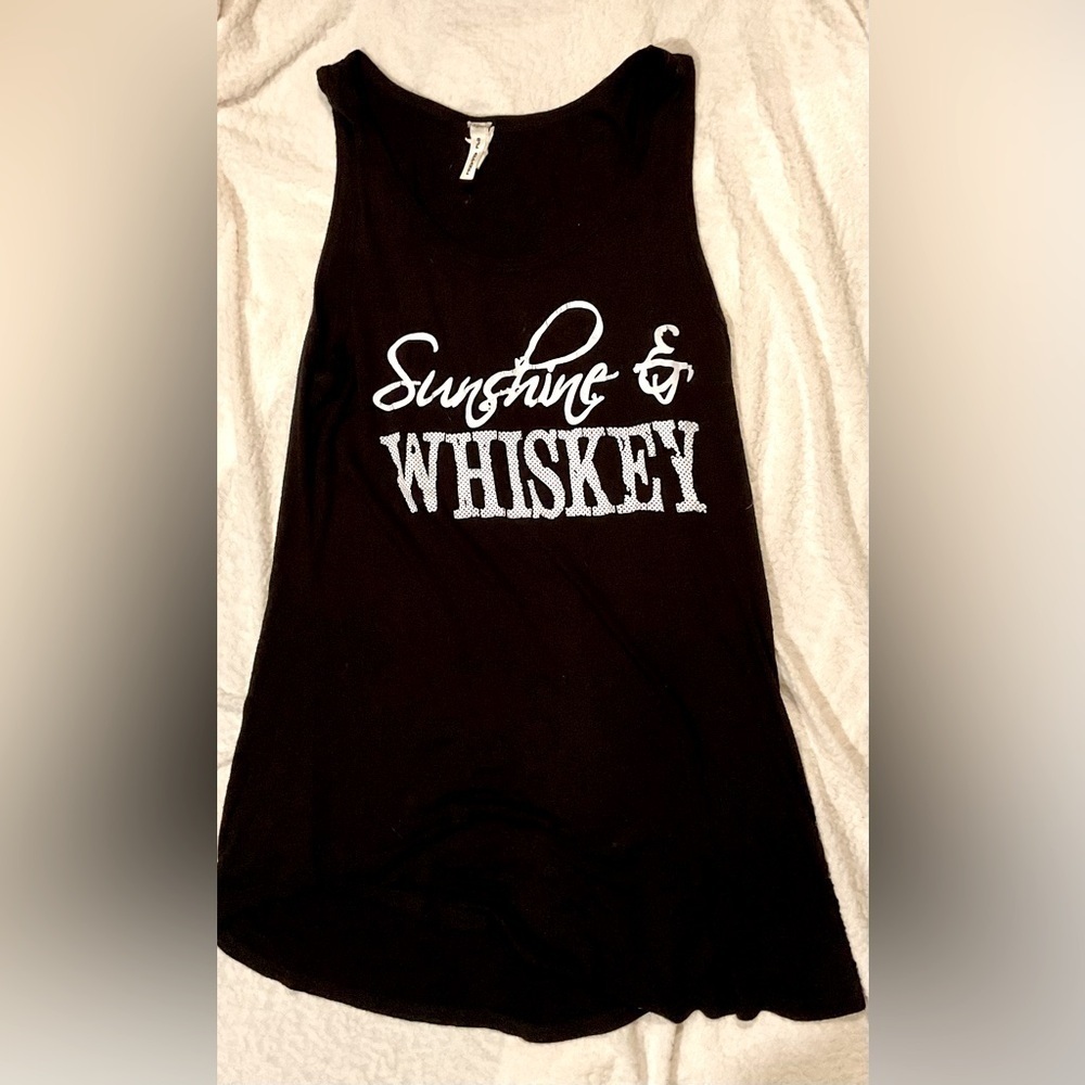 Sunshine and whiskey tank top, medium